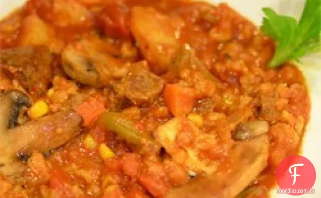 Fogão Lento Legumes Frescos-Carne-Sopa De Cevada