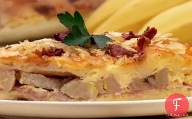 Caçarola de presunto e Banana de queijo