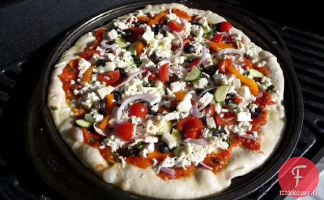 Excelente Pizza Vegetariana Com Mussarela E Queijo Feta
