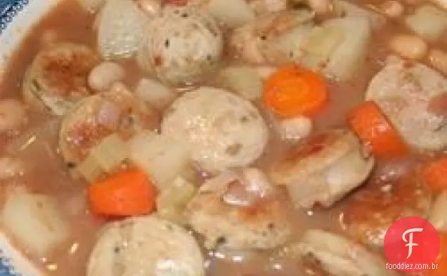 Salsicha E Sopa De Feijão Branco