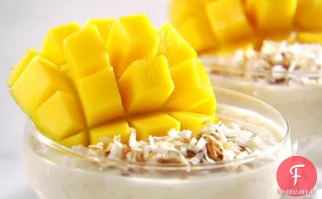 Pudim de arroz com leite de coco