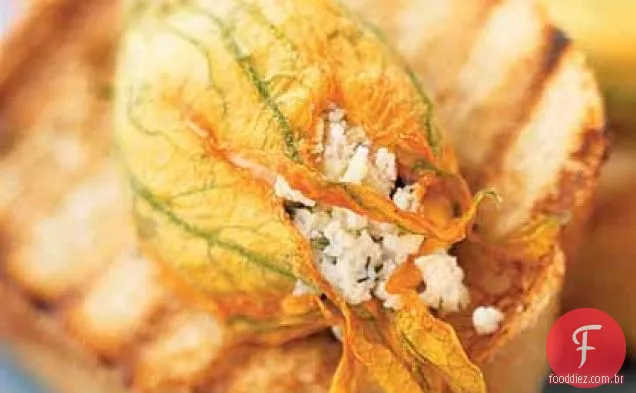 Stuffed Squash Blossom Bruschetta