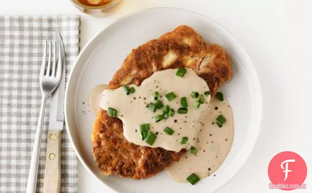 Bife Frito Com Frango Com Creme