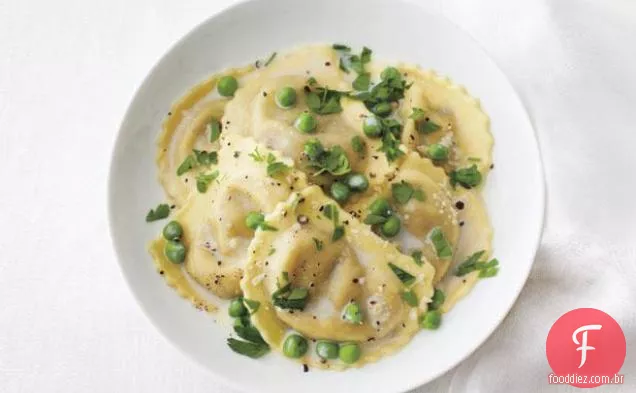 Ravioli Alfredo Com Ervilhas