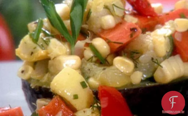 Salada De Legumes Assada No Mercado Dos Agricultores-Abacates Recheados