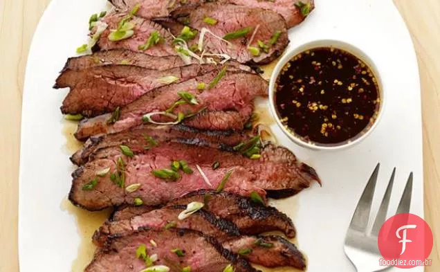 Carne de tangerina com cebolinha