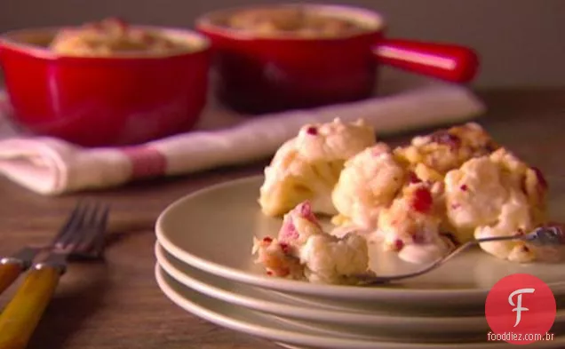 Couve-flor assada com parmesão e Pancetta