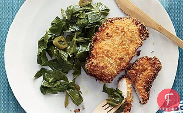 Frango de coco com couve de pimenta em conserva