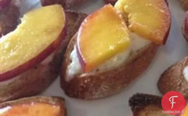 Peach Brulee & Burrata Bruschetta