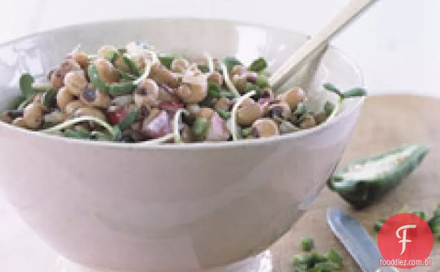 Salada de ervilha de olhos pretos e Jalapeno