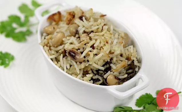 Arroz De Ervilha de Olhos Pretos em estilo indiano (receita de pulao)