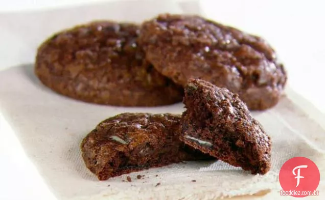 Biscoitos duplos de Chocolate e hortelã