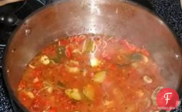 Abobrinha e sopa de porco