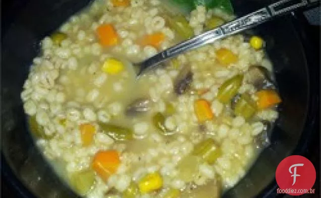 Sopa De Cevada De Cogumelo Muito Fácil