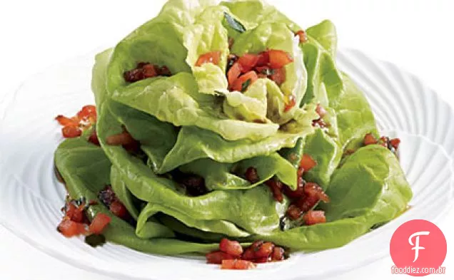 Salada De Alface Bibb Florescendo
