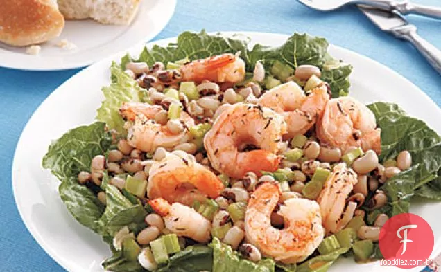 Salada de camarão e ervilha de Olhos Pretos