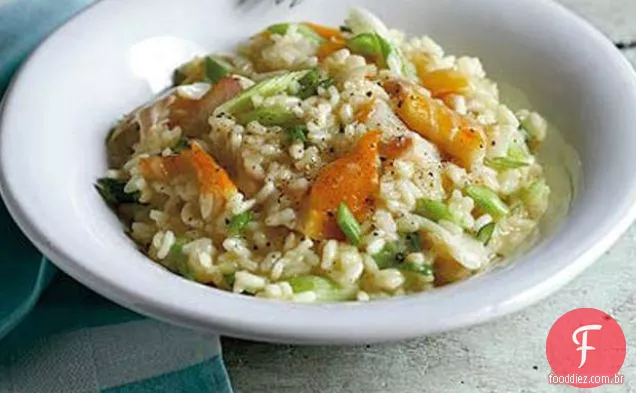 Cebolinha E Risoto De Peixe Defumado