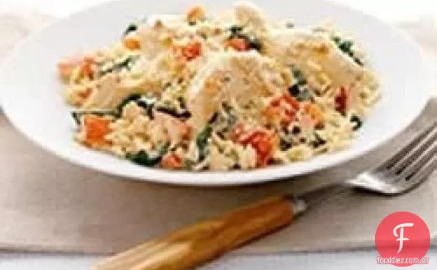 PHILLY cremoso arroz, frango e espinafre Jantar