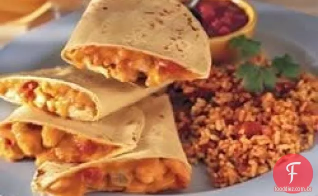 Quesadillas de frango e arroz Fiesta