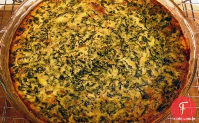 Espinafre e quiche sem crosta Gouda defumada