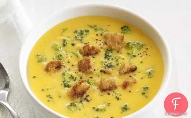 Brócolis-Sopa De Cheddar