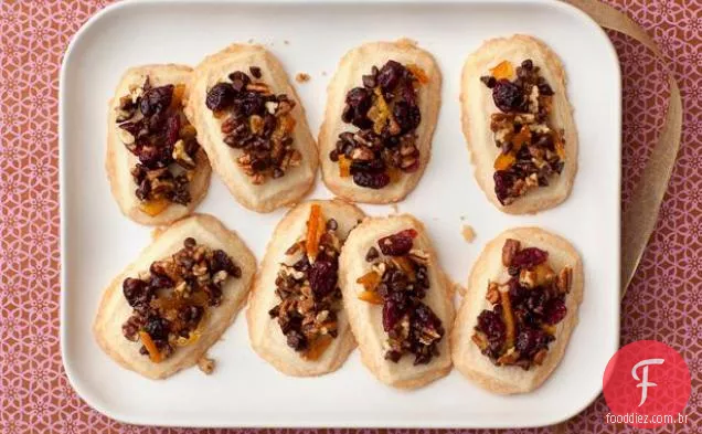 Shortbread de férias de frutas e nozes