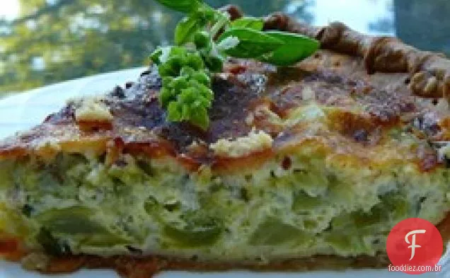 Quiche de brócolis e Cheddar