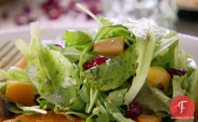 Salada quente de abóbora com vinagrete de tangerina-Alecrim