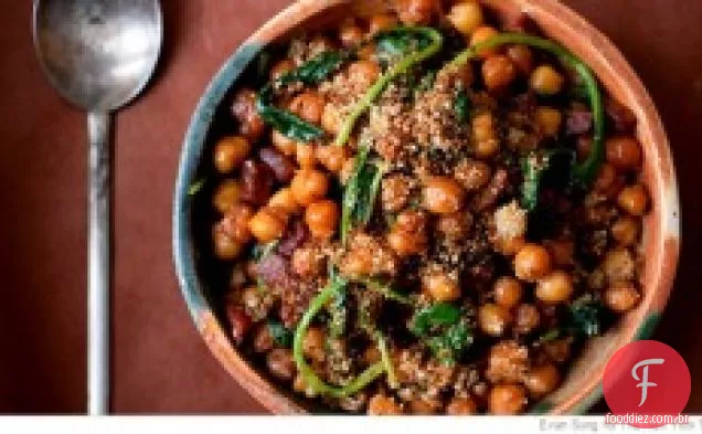 Grão De Bico Frito Com Chouriço E Espinafre