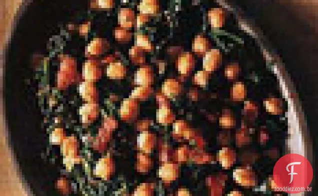 Espinafre e ervilhas com Bacon