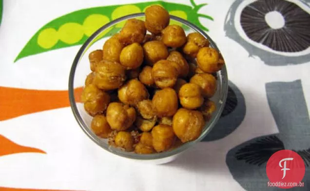 Grão de bico assado no forno picante