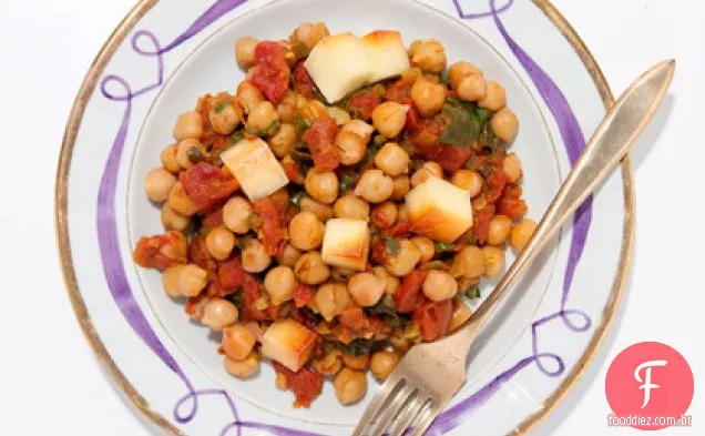 Grão de bico assado com Paneer