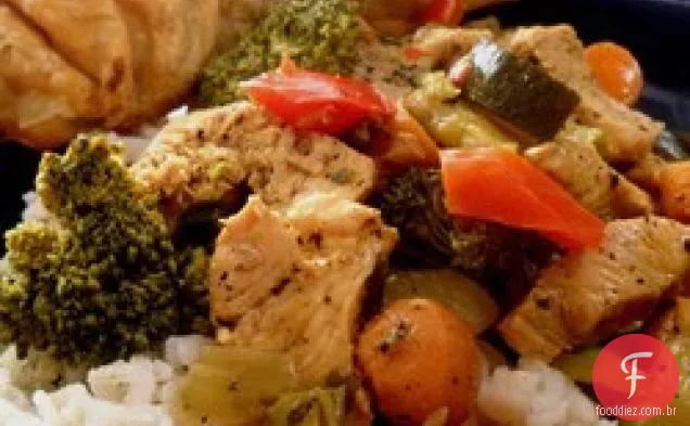 Tigela De Arroz Laranja-Frango