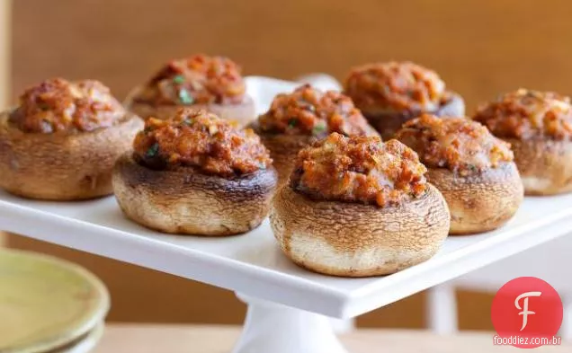 Cogumelos recheados (Hongos Rellenos de chouriço)