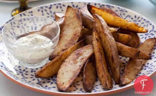 Feito-Sobre Batatas Fritas De Frigideira Cajun Enegrecidas