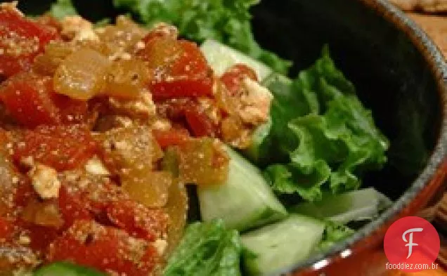 Grão De Bico Em Molho De Tomate Com Queijo Feta E Vinho