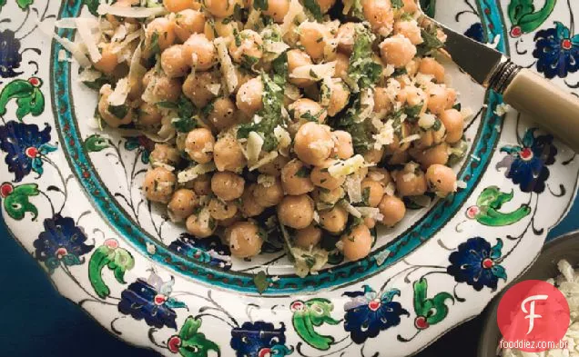 Salada De Grão De Bico Com Limão, Parmesão E Ervas Frescas