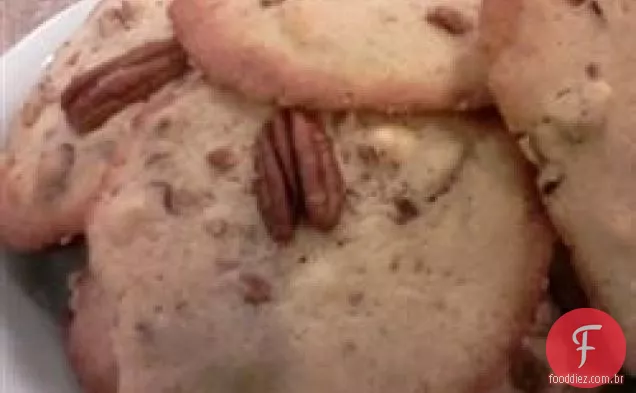 Biscoitos De Pecan Com Pedaços De Chocolate Branco