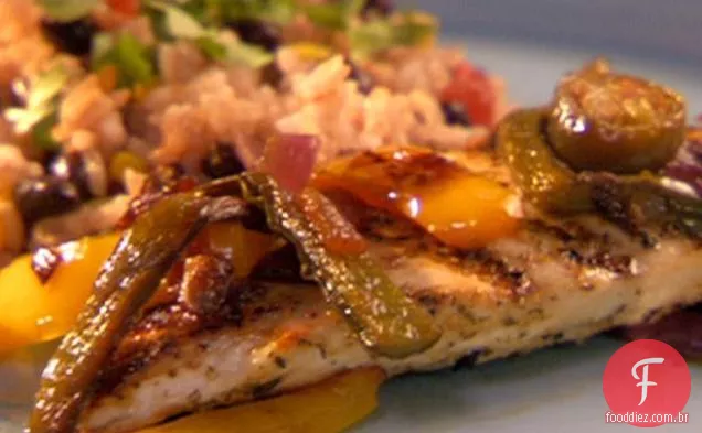 Frango grelhado com cebola caramelizada Jalapeno