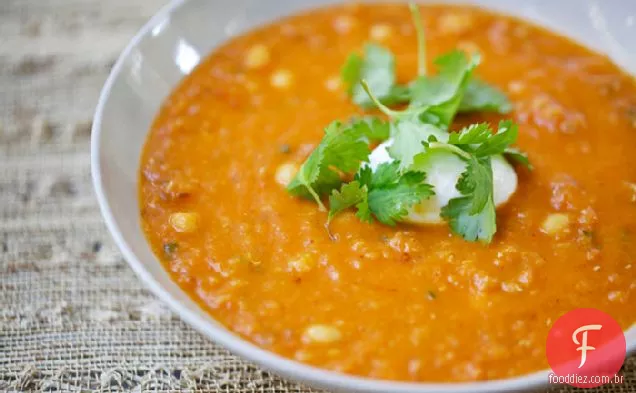 Sopa De Lentilha Vermelha, Pimenta E Grão De Bico