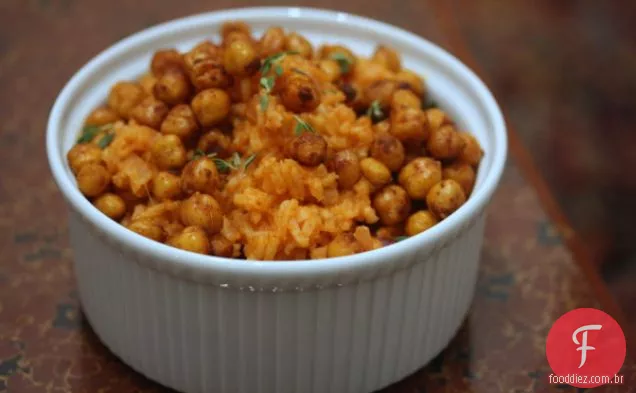 Arroz Espanhol Com Grão De Bico Pimenton Crocante