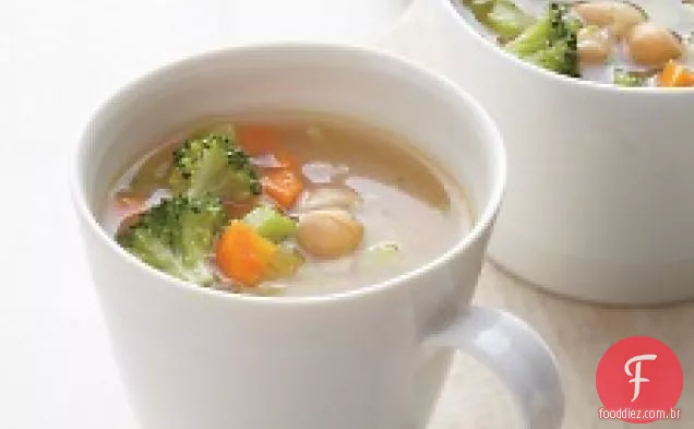 Café da manhã vegetal - sopa de missô com Grão De Bico