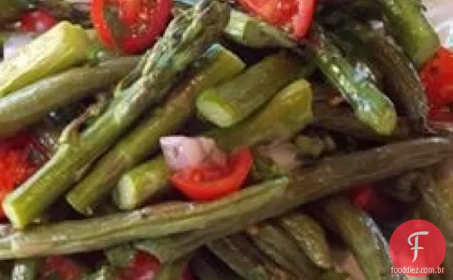 Salada de feijão verde e espargos