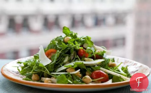 Rúcula Selvagem e salada de grão de bico