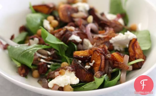 Salada De Abóbora E Grão De Bico Com Laranja, Gengibre E Pimenta Preta