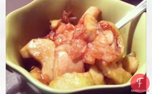 Maçãs fritas Almanzo N cebolas