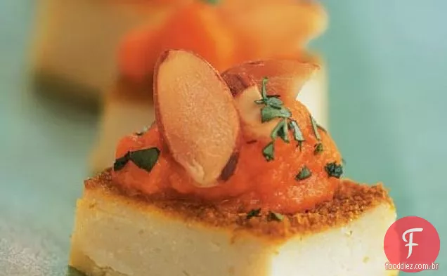 Canapés de grão de bico com manteiga de gengibre e cenoura