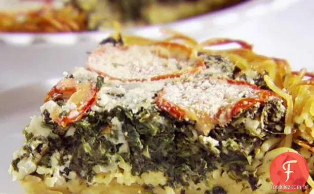 Torta de espinafre e macarrão