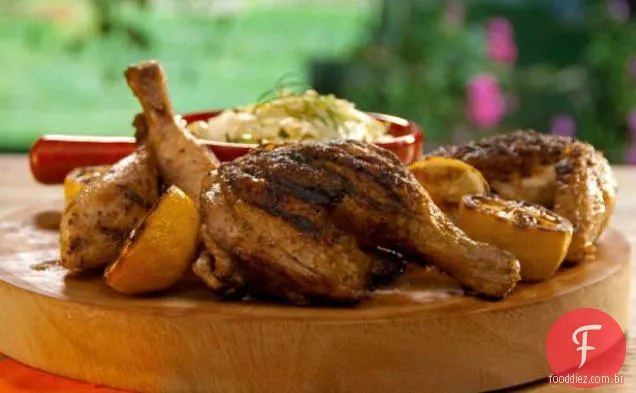 Frango com manteiga alla Diavola com limão erva-doce Slaw