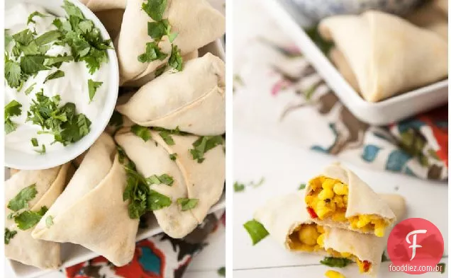 Milho Temperado E Grão De Bico Cozido Samosas